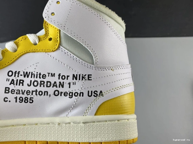 Powder AQ0818-149 x Off-White 1 Jordan Air White NRG Yellow-Cone Dark 1212